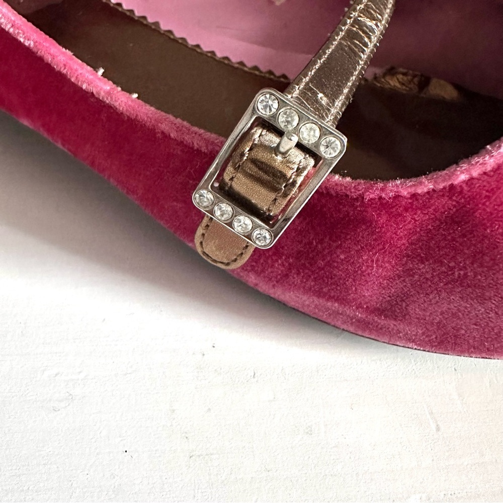OLD NAVY - Women’s Pink Velvet Mary Jane Ballet Shoes Slippers Size 10 - Picture 3 of 14